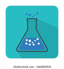 Flat test tube icon vector illustration on color background