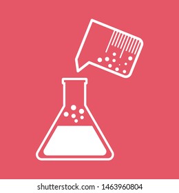 Flat test tube icon vector illustration on color background 