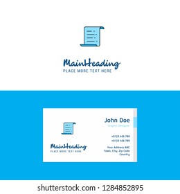 Flat Text document Logo and Visiting Card Template. Busienss Concept Logo Design