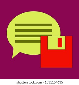 Flat text message vector icon, speech bubble symbol. Modern, simple flat vector illustration for web site or mobile app