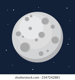 Ilustración de diseño de estrellas y luna de textura plana.