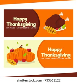 Flat thanksgiving banner