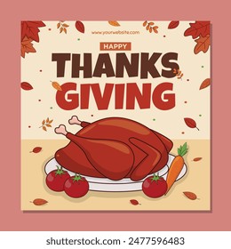 flat thanksgiving social media posts collection