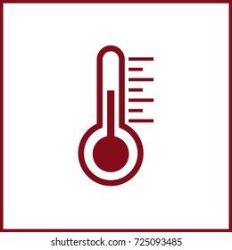 Flat thermometer icon