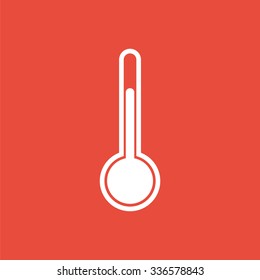 Flat thermometer icon. Fever icon.