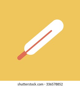 Flat thermometer icon. Fever icon.