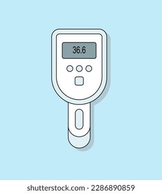 Flat thermometer icon, medical icon. Vector illustration