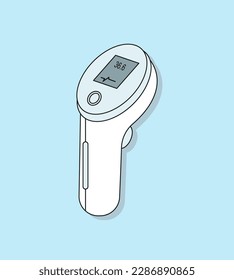 Icono termómetro plano, icono médico. Ilustración del vector