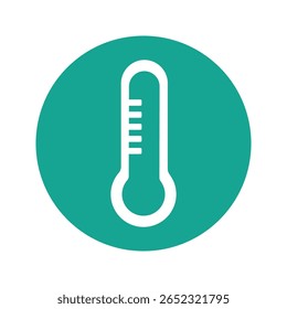 Ícone de termômetro plano em estilo minimalista. Símbolo de temperatura médica adequado para projetos relacionados a saúde, hospital, febre e clima.