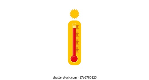 Flat thermometer on a white background