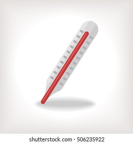 Flat thermometer style Icon with long shadows