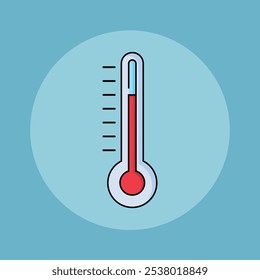 Vector plano del termómetro conveniente para el diseño del tema de la salud
