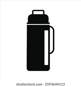 Flat Thermos Bottle Icon Vector Silhouette for Graphic Design