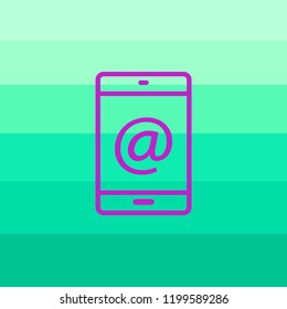smartphone de línea delgada plana con signo de correo electrónico