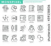 Flat thin line Icons set of UX Design And Web Development. Pixel Perfect Icons. Simple mono linear pictogram pack stroke vector logo concept for web graphics.