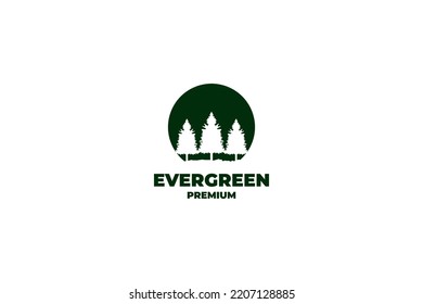 Flat three trees nature logo design vector illustration idea
