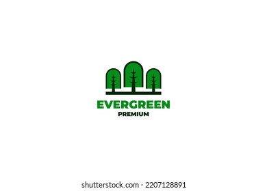 Flat three trees nature logo design vector illustration idea
