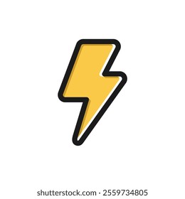 Flat Thunder and Bolt Lighting Flash symbol