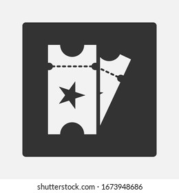 Flat ticket icon. Cinema ticket. Travel ticket. Vintage ticket onbackground