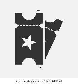 Flat ticket icon. Cinema ticket. Travel ticket. Vintage ticket onbackground