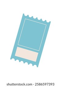 Flat ticket icon. Simple card or voucher representation. Symbol of access, this item serves as a pass for entry. Versatile usage for events, promotions, or travel, offering an easily recognizable