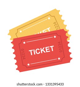 Flat ticket icon vector illustration isolated on white background