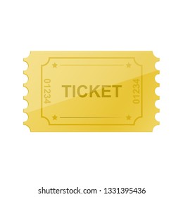 Flat ticket icon vector illustration isolated on white background