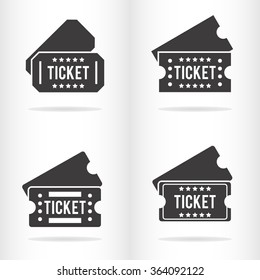 Flat ticket icon. Vector illustration