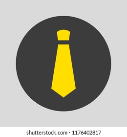 Flat tie icon on gray background. Vector illustration