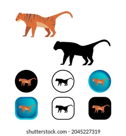 Flat Tiger Animal Icon Collection