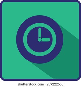 Flat  time clock  vector icon