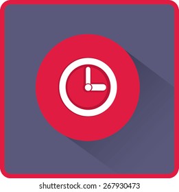 Flat time clock vector icon