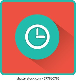 Flat time clock vector icon