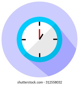 Flat time icon with long shadow