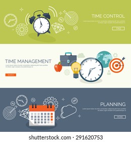 Flat Time Management Background. Date. Planning And Time Control.