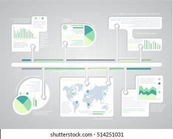 flat timeline infographic