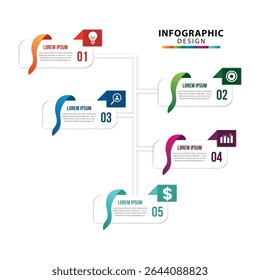 flat timeline infographic with 6 connected white circles in a vertical layout. ideal for startup stages, recruitment, workflow, data visualization, process charts, and business presentations