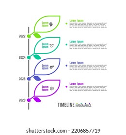 Plantilla de negocio de infografía de línea de tiempo plana