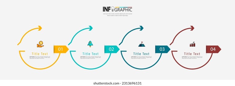 Flat timeline infographic design template vector. 
