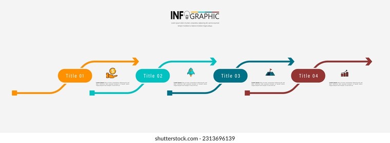 Flat timeline infographic design template vector. 