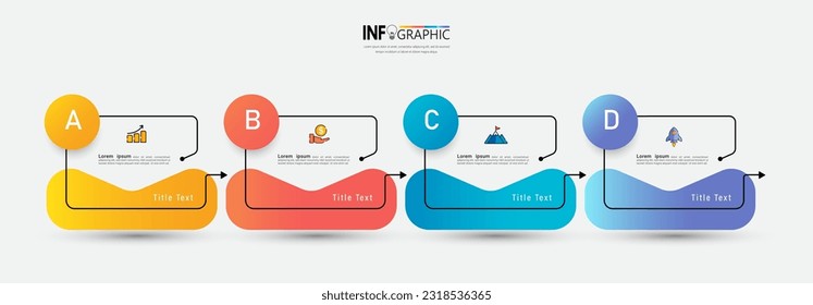 Flat timeline infographic design template vector.