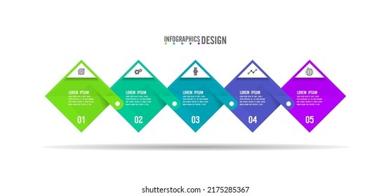 Flat timeline infographics template colorful
