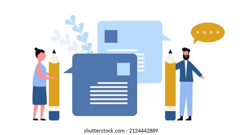Flat tiny opinion research person concept. rating from Customer satisfaction and quality