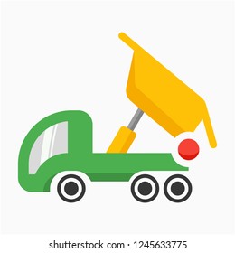 Flat tipper truck pixel perfect vector icon