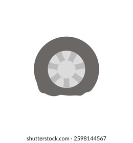 flat tire icon, flat tire, low air pressure, simple flat style, illustration, logo sign symbol pictogram template, for ui or ux isolated on white for mobile app, editable