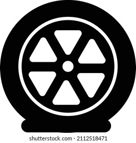 Flat Tire Icon On White Background. Punctured Car Tyre Sign. Flat Style. 