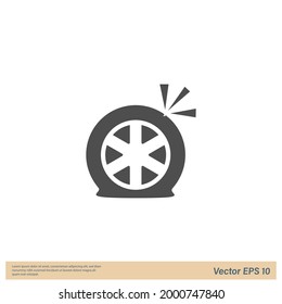 flat tire icon vector illustration