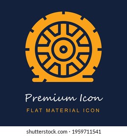 Flat Tire premium material ui ux isolated vector icon in navy blue and orange colors svg