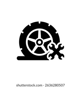 Flat Tire with Small Wrench Repair Tool