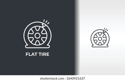 Flat Tire Vector, Icon Or Logo Sign Isolated Symbol Illustration